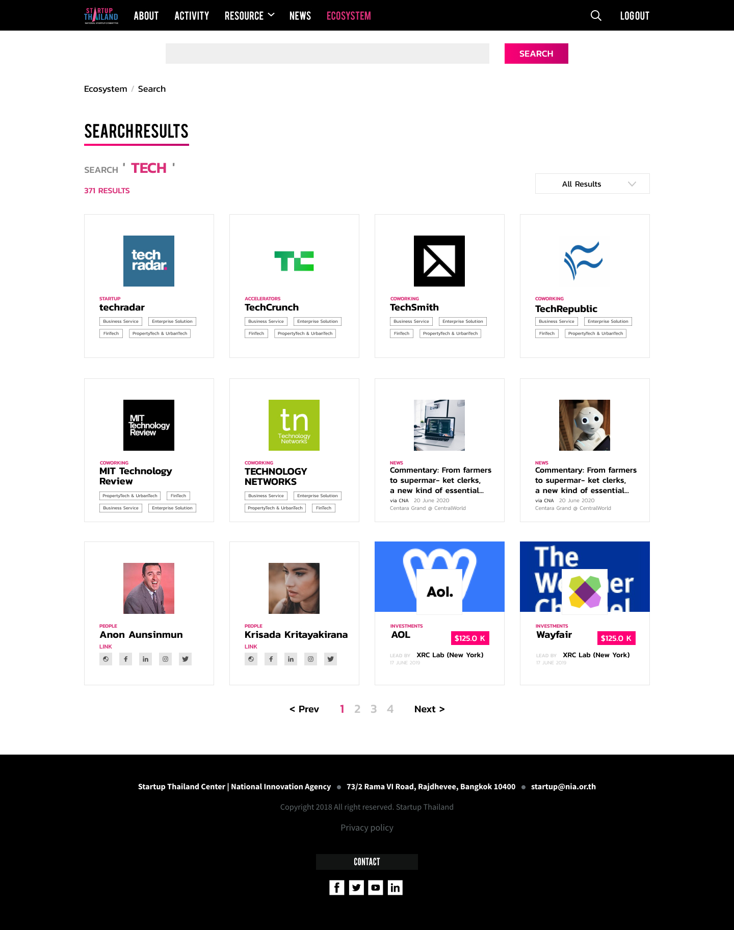 dashboard - SEARCH RESULTS